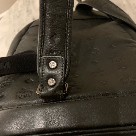 Authentic MCM embossed Black Calfskin backpack main image 9